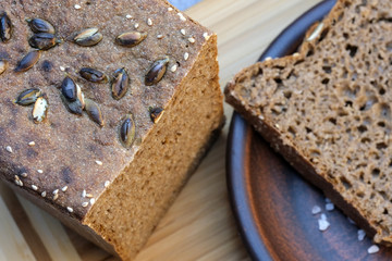 Black rye homemade bread