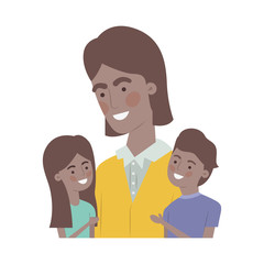 Fototapeta premium father with children avatar character