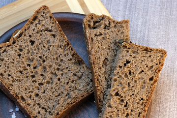 Black rye homemade bread