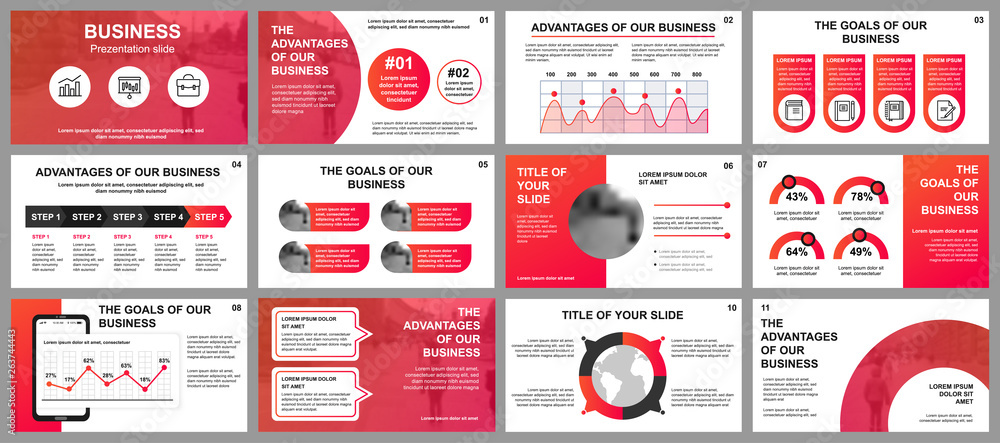 Aufkleber business presentation slides templates from infographic elements. can be used for presentation templ