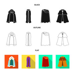 Isolated object of material and clothing sign. Set of material and garment stock symbol for web.