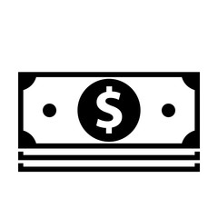 Cash money bundle silhouette icon. Clipart image isolated on white background