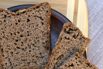 Black rye homemade bread