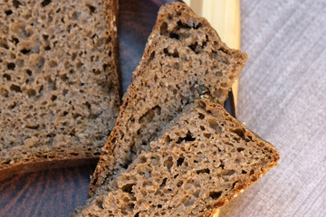Black rye homemade bread