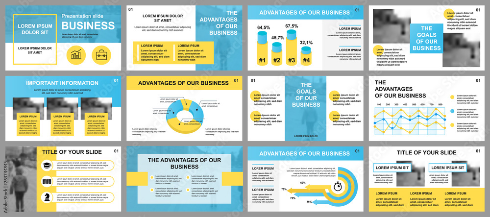 Aufkleber Business presentation slides templates from infographic elements. Can be used for presentation template, flyer and leaflet, brochure, corporate report, marketing, advertising, annual report, banner.