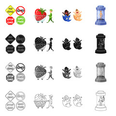 Vector design of test and synthetic symbol. Set of test and laboratory vector icon for stock.