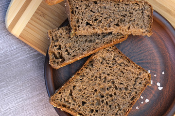 Black rye homemade bread