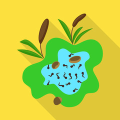 Vector design of swamp and environment icon. Set of swamp and aqua stock symbol for web.