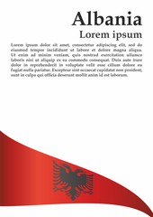 Flag of Albania, Republic of Albania. Template for award design, an official document with the flag of Albania. Bright, colorful vector illustration.