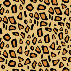 Leopard seamless texture, imitation. Vector leopard skin repeat pattern.