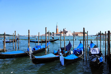 Fototapeta na wymiar Gondolas Venice Canal