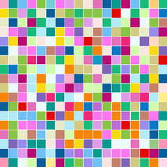 Mosaic of a bright colorful squares on a white background. 