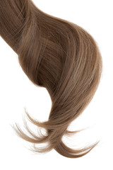 Fototapeta premium Long brown hair isolated on white background