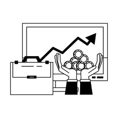 Invesment market business portafolio in black and white