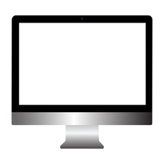 Computer monitor, white empty screen. Vector mockup. Vector illustration