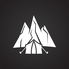 Outdoor landscape icon on background for graphic and web design. Simple vector sign. Internet concept symbol for website button or mobile app.