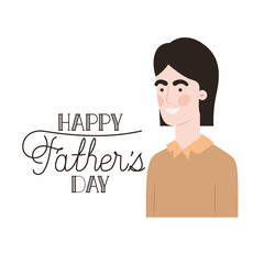 happy father day label with man icon
