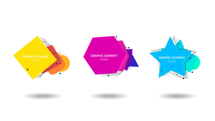 Modern abstract banner with fluid color badges. Abstract shapes composition.