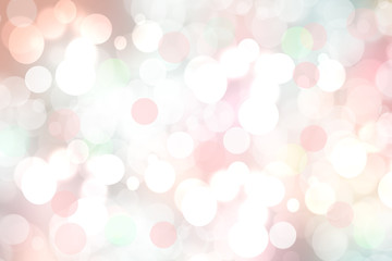 Fototapeta premium Abstract blurred vivid spring summer light delicate pastel pink bokeh background texture with bright soft color circles. Space for your text. Beautiful backdrop illustration.