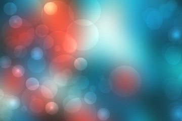 A festive abstract blue orange gradient background texture with glitter defocused sparkle bokeh circles. Card concept for Happy New Year, party invitation, valentine or other holidays.