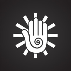 Yoga related icon on background for graphic and web design. Simple vector sign. Internet concept symbol for website button or mobile app.