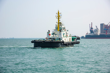 Obraz premium Trade port shipping vessel