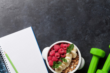 Healthy food and fitness concept