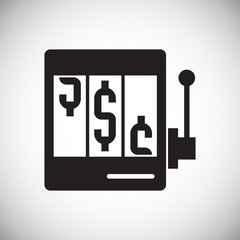 Casino icon on background for graphic and web design. Simple vector sign. Internet concept symbol for website button or mobile app.