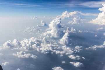 Fototapeta premium Blue sky background with clouds.