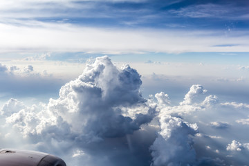 Fototapeta premium Blue sky background with clouds.
