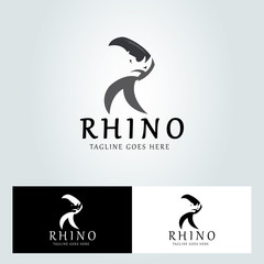 Naklejka premium Rhino logo design template. Vector illustration