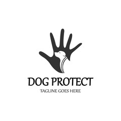 Fototapeta na wymiar Dog protection logo design template. Vector illustration