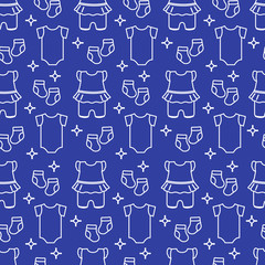 Seamless pattern with baby clothes.