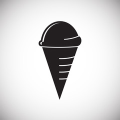 Ice cream icon on background for graphic and web design. Simple vector sign. Internet concept symbol for website button or mobile app.