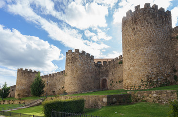 Fototapeta na wymiar Medieval walls of Plasencia, walled market city in the province of Caceres, Spain