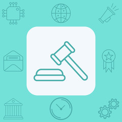 Law hammer vector icon sign symbol