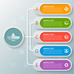 Abstract 3D Paper Infographics. Business template .Vector illustration