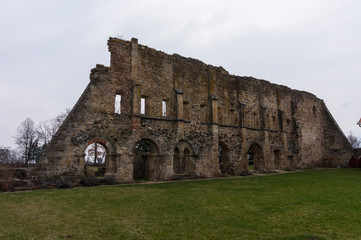 Fototapeta na wymiar Ruins of medieval Carta Monastery, a former Cistercian (Benedictine) Abbey in southern Transylvania 