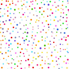 Multicolored confetti on a white background