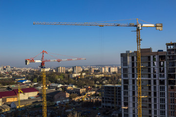 Crane and high-rise building