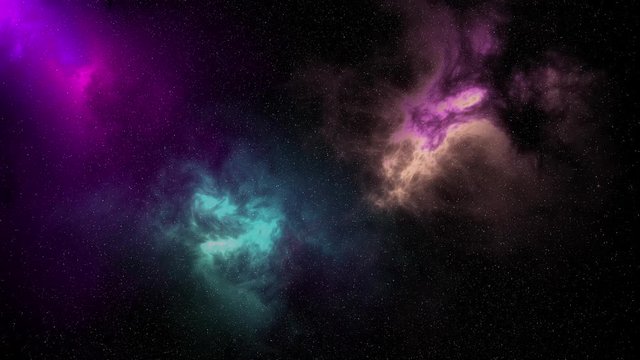 Glittery Star Nebula with Racking in Motion and Star Flyby in 4K UHD @ 60fps