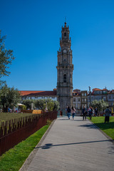 Fototapeta na wymiar Clerigos Tower in downtown Porto Portugal