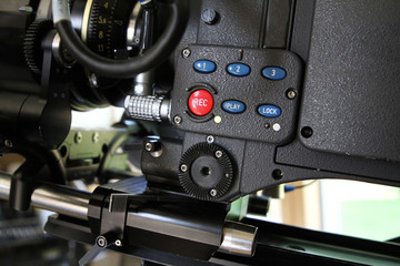 Record button on a digital cinema camera