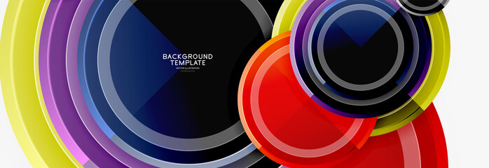 Fototapeta premium Abstract round geometric shapes, modern circles background