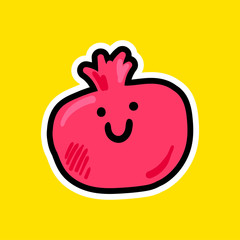 Happy pomegranate cartoon vector illustration