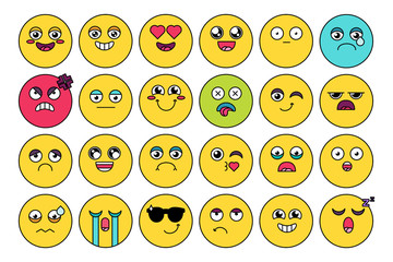 Comic, cute emoji sticker pack