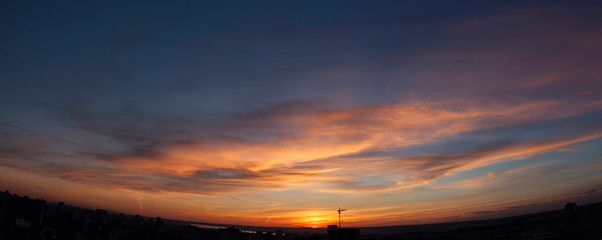 Fototapeta na wymiar Sunset over the city Perm