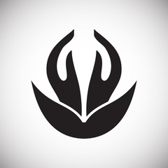 Yoga related icon on background for graphic and web design. Simple vector sign. Internet concept symbol for website button or mobile app.