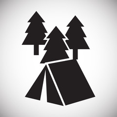 Obraz premium Outdoor landscape icon on background for graphic and web design. Simple vector sign. Internet concept symbol for website button or mobile app.