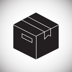 Box icon on background for graphic and web design. Simple vector sign. Internet concept symbol for website button or mobile app.